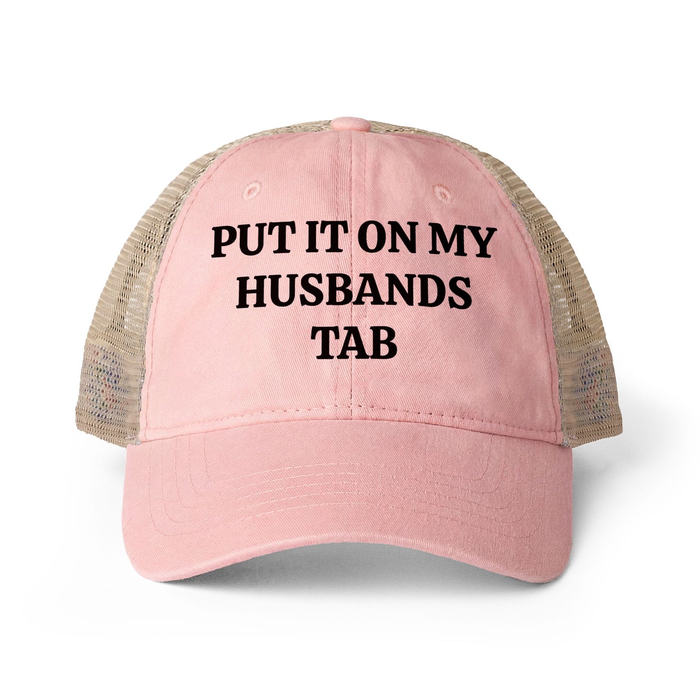 Women's Washed Mesh-Back Cap “Put it on my husbands tab”