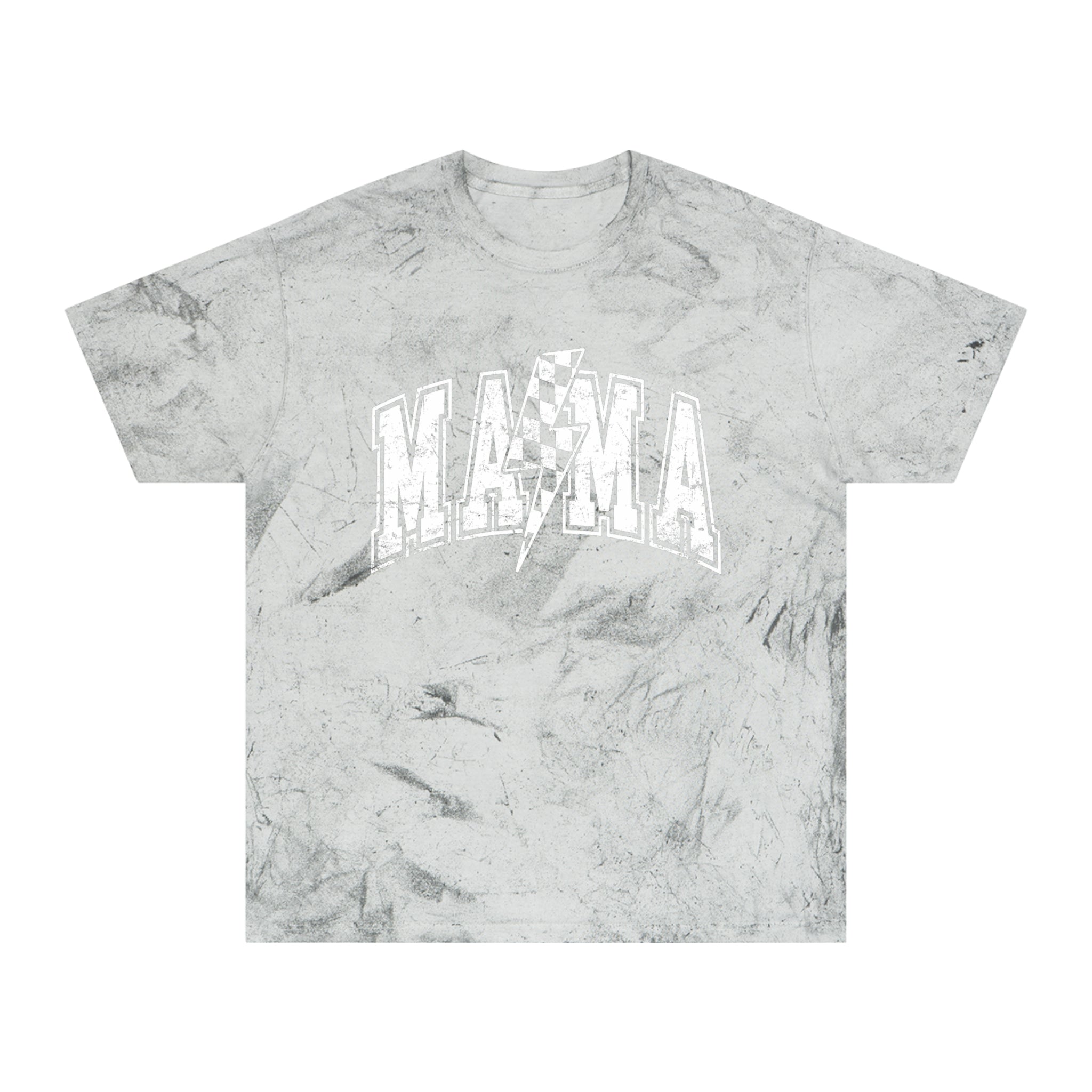 Mama Tie-Dye Tee — Vintage Lightning Graphic Mom Shirt