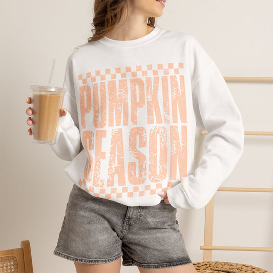 Pumpkin Season Crewneck Sweatshirt — Cozy Fall Graphic Pullover