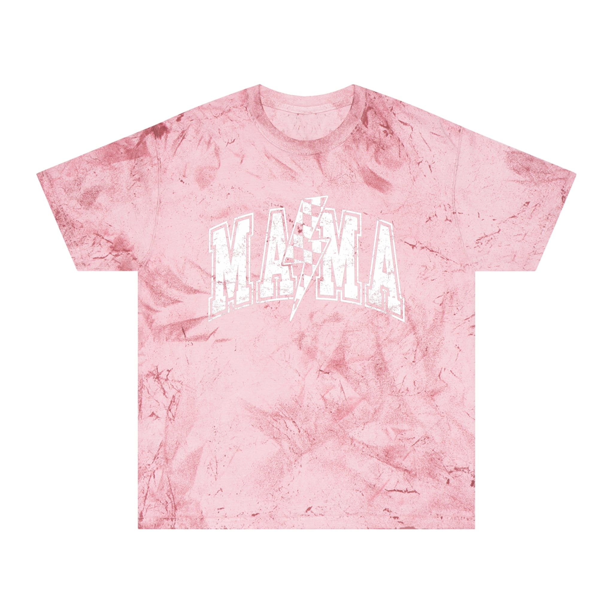 Mama Tie-Dye Tee — Vintage Lightning Graphic Mom Shirt