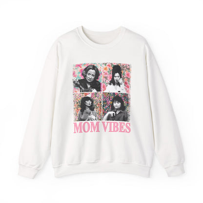 Mom Vibes Crewneck Sweatshirt — Retro Floral Mom Graphic Pullover