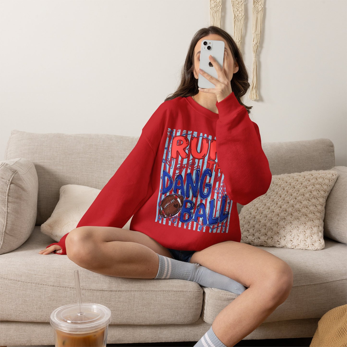 Run the Dang Ball Sweatshirt — Funny Football Crewneck