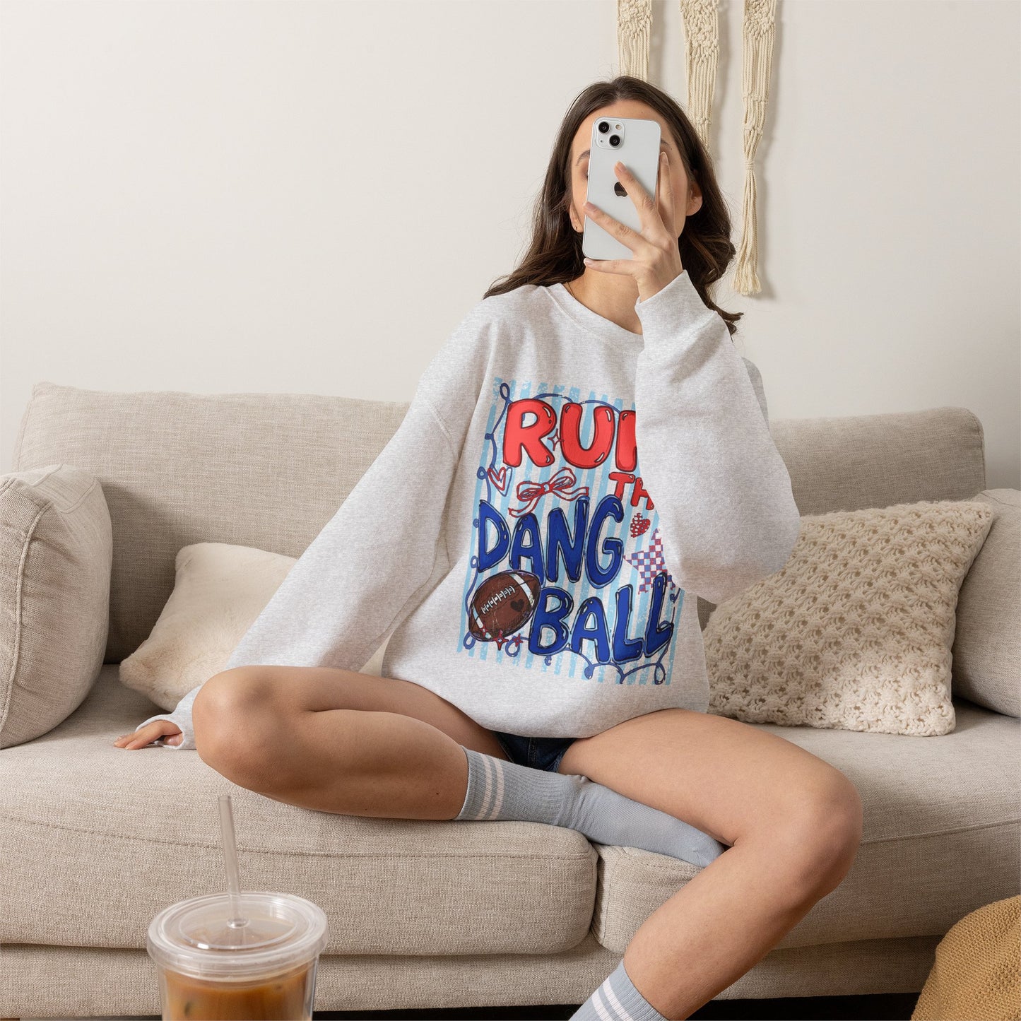 Run the Dang Ball Sweatshirt — Funny Football Crewneck