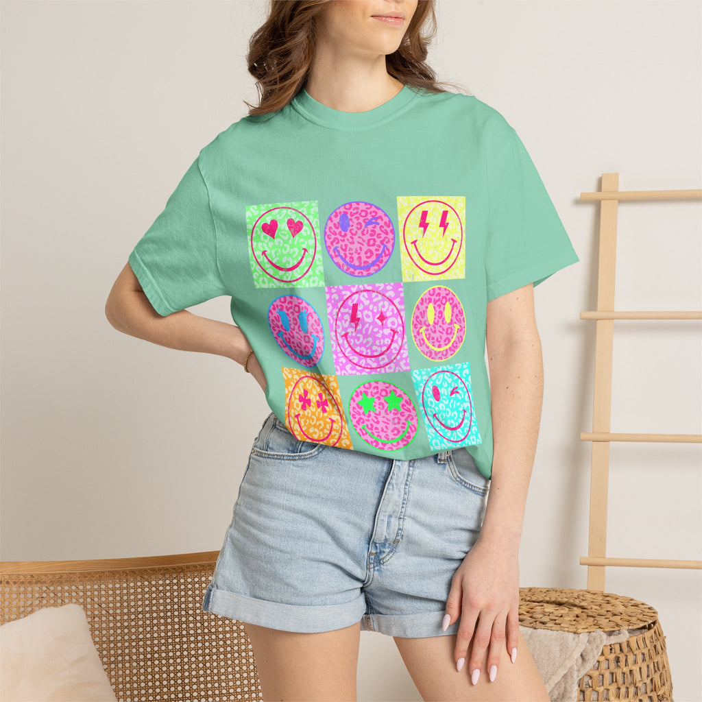Neon Retro Happy Face T-Shirt