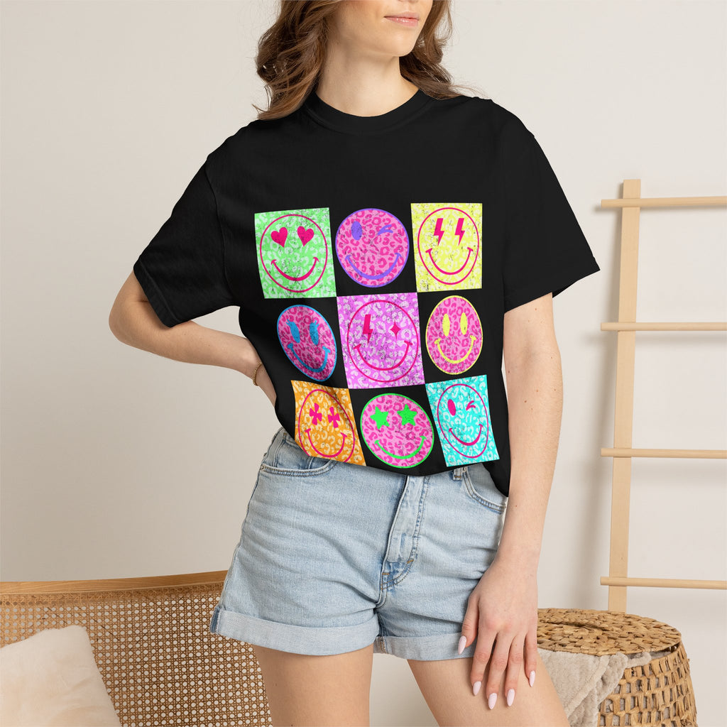 Neon Retro Happy Face T-Shirt
