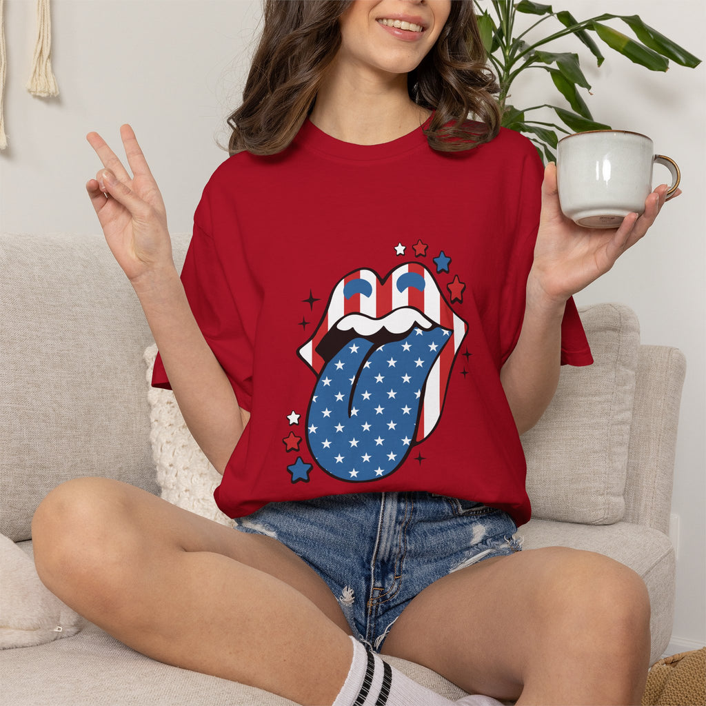 Patriotic Rock 'n' Roll Tongue T-Shirt
