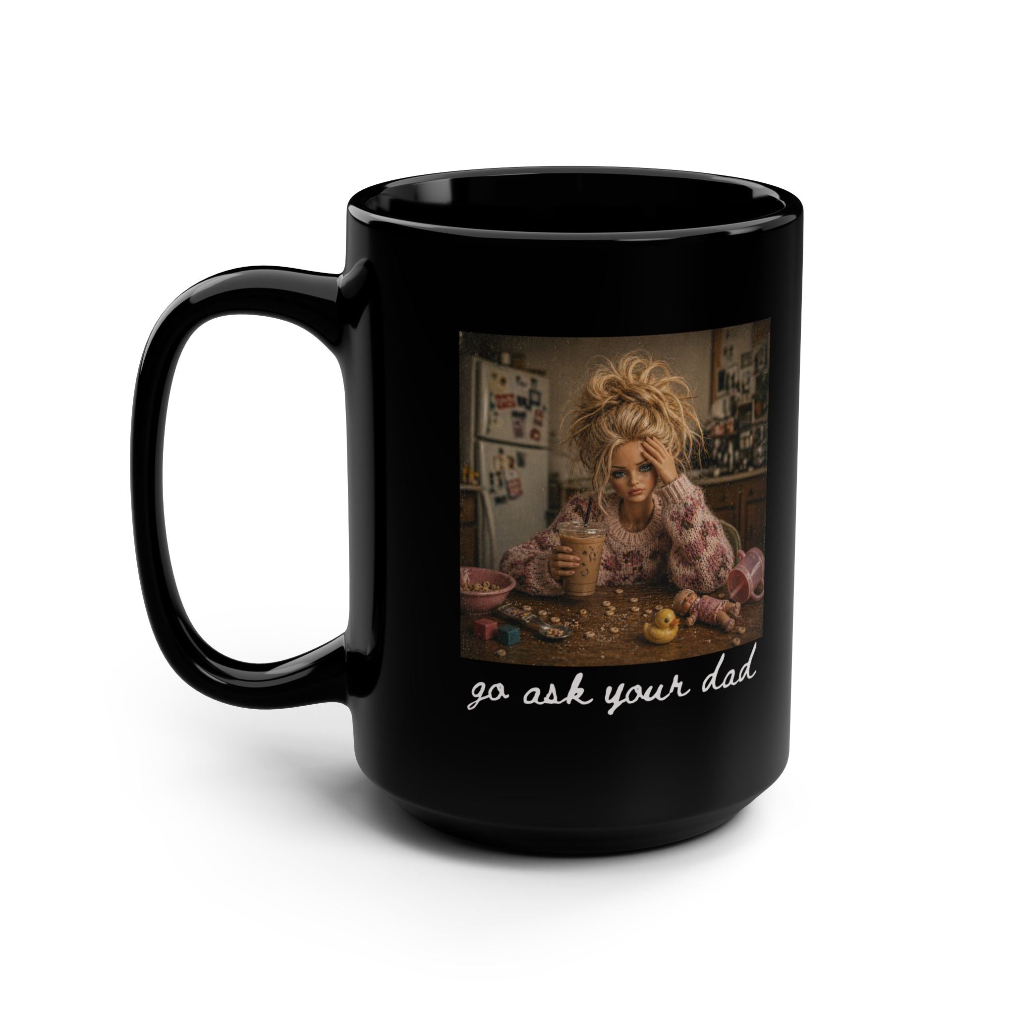 15oz Black Photo Mug — Personalized "Best Dad" Coffee Cup