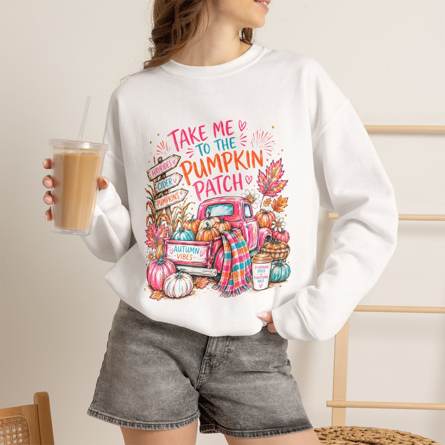Pumpkin Patch Crewneck Sweatshirt — "Take Me to the Pumpkin Patch" Fall Sweater