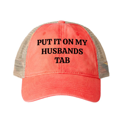 Women's Washed Mesh-Back Cap “Put it on my husbands tab”