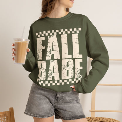 Fall Babe Sweatshirt — Vintage Distressed Autumn Crewneck