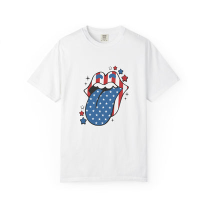 Patriotic Rock 'n' Roll Tongue T-Shirt