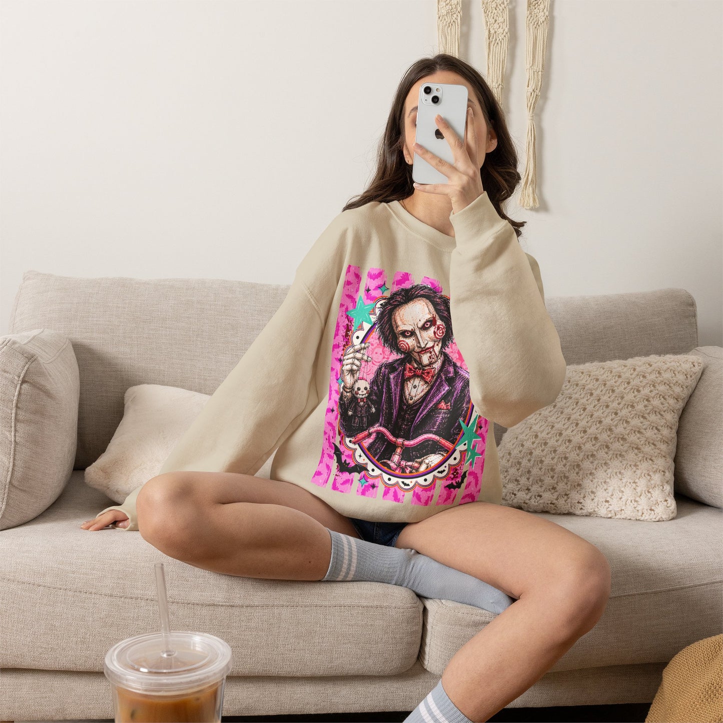 Horror Puppet Portrait Crewneck Sweatshirt