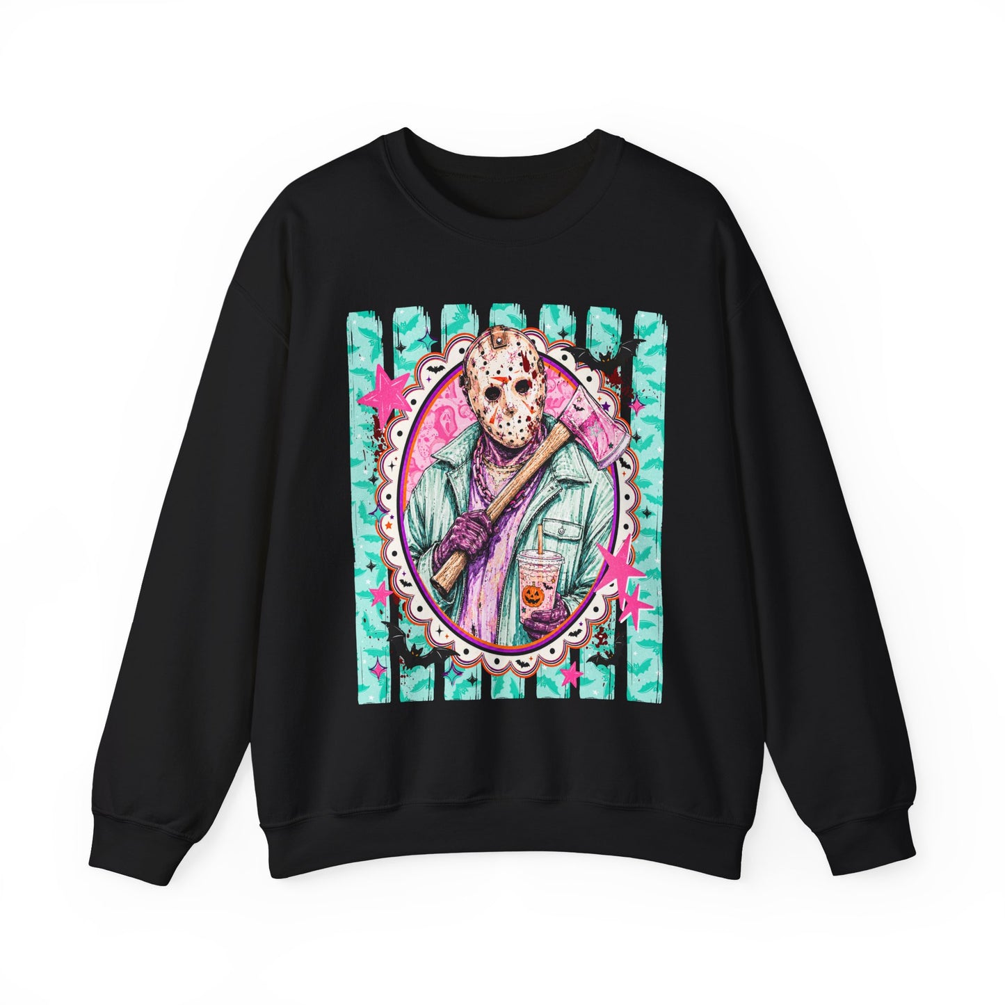 Crewneck Sweatshirt — Retro Jason Voorhees Portrait Graphic