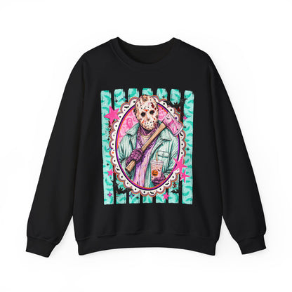 Crewneck Sweatshirt — Retro Jason Voorhees Portrait Graphic