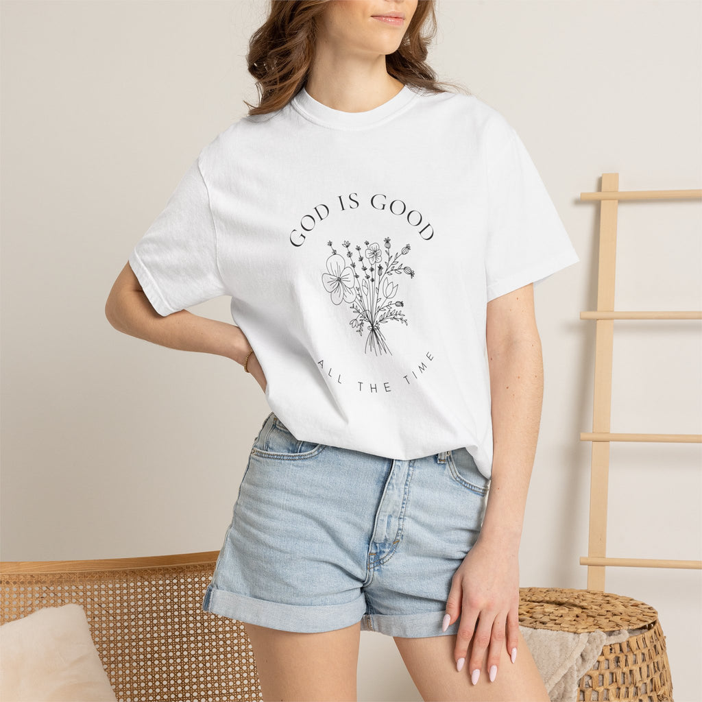 God Is Good Floral T-Shirt — 'God Is Good All The Time' Christian Tee