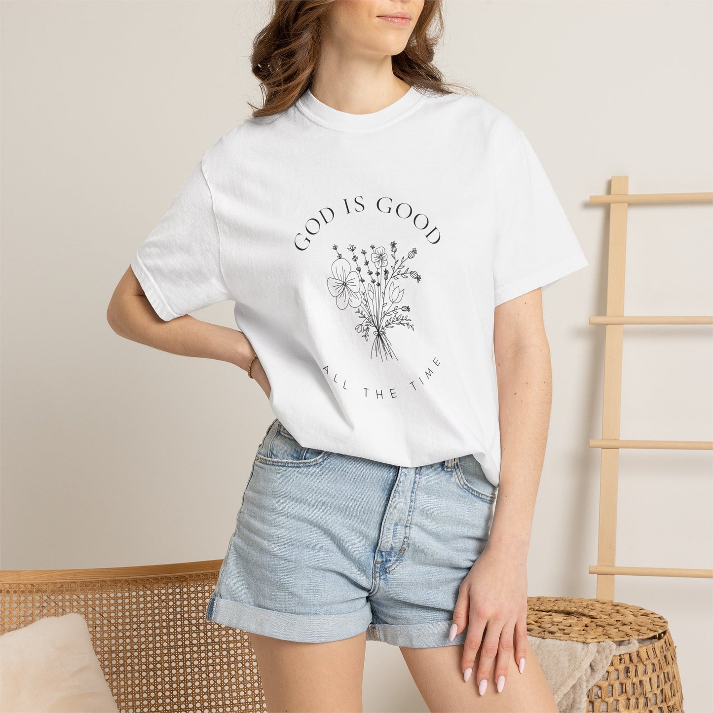 God Is Good Floral T-Shirt — 'God Is Good All The Time' Christian Tee