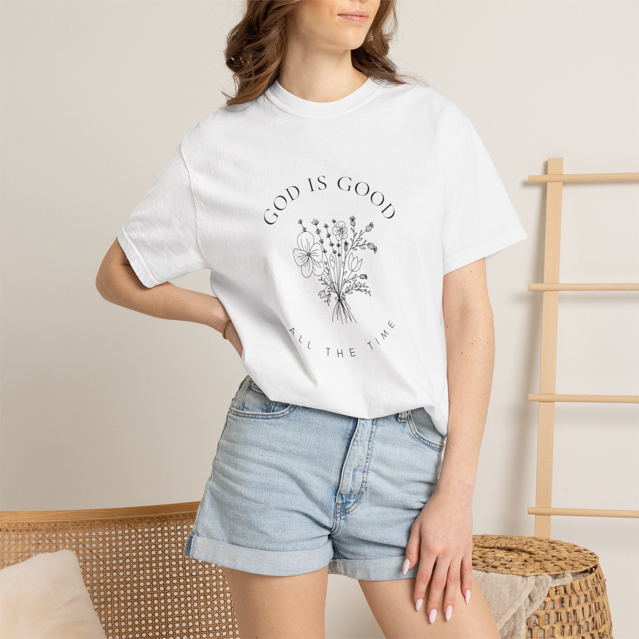 God Is Good Floral T-Shirt — 'God Is Good All The Time' Christian Tee