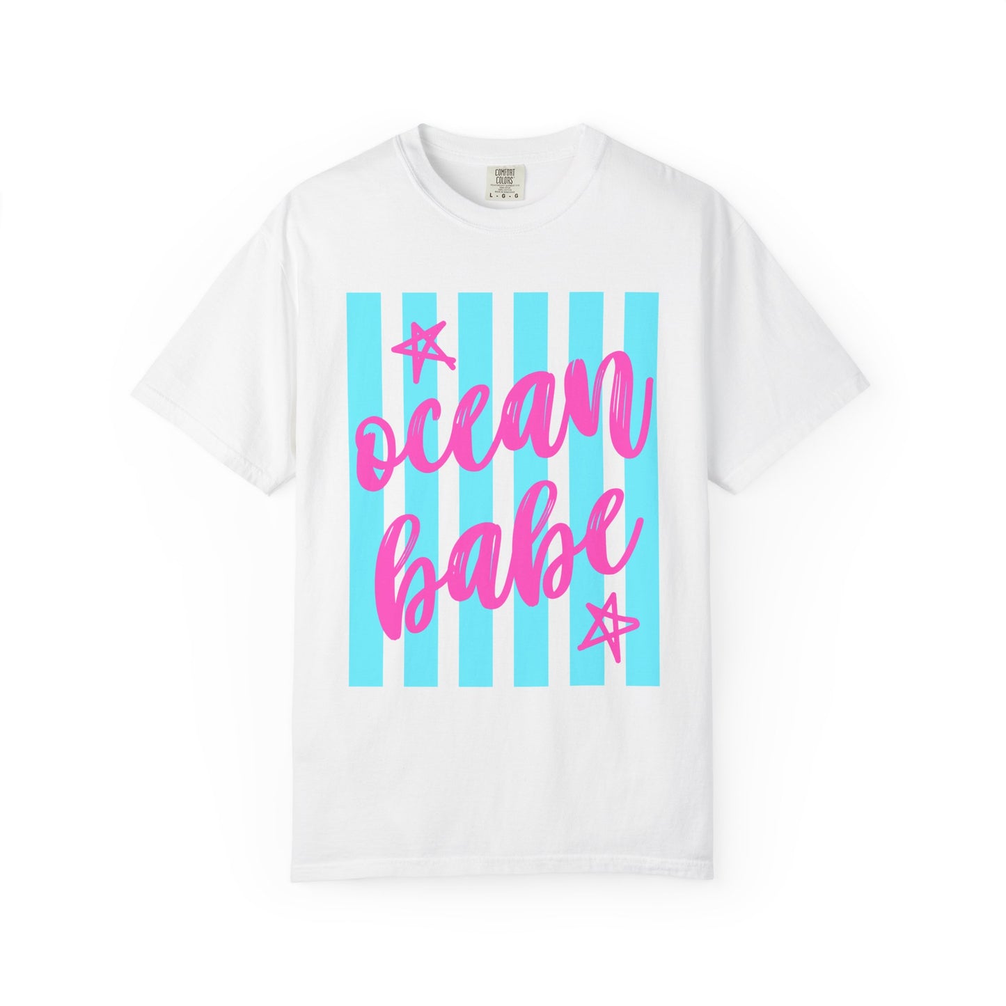 Ocean Babe T-Shirt — Retro Striped Beach Graphic Tee