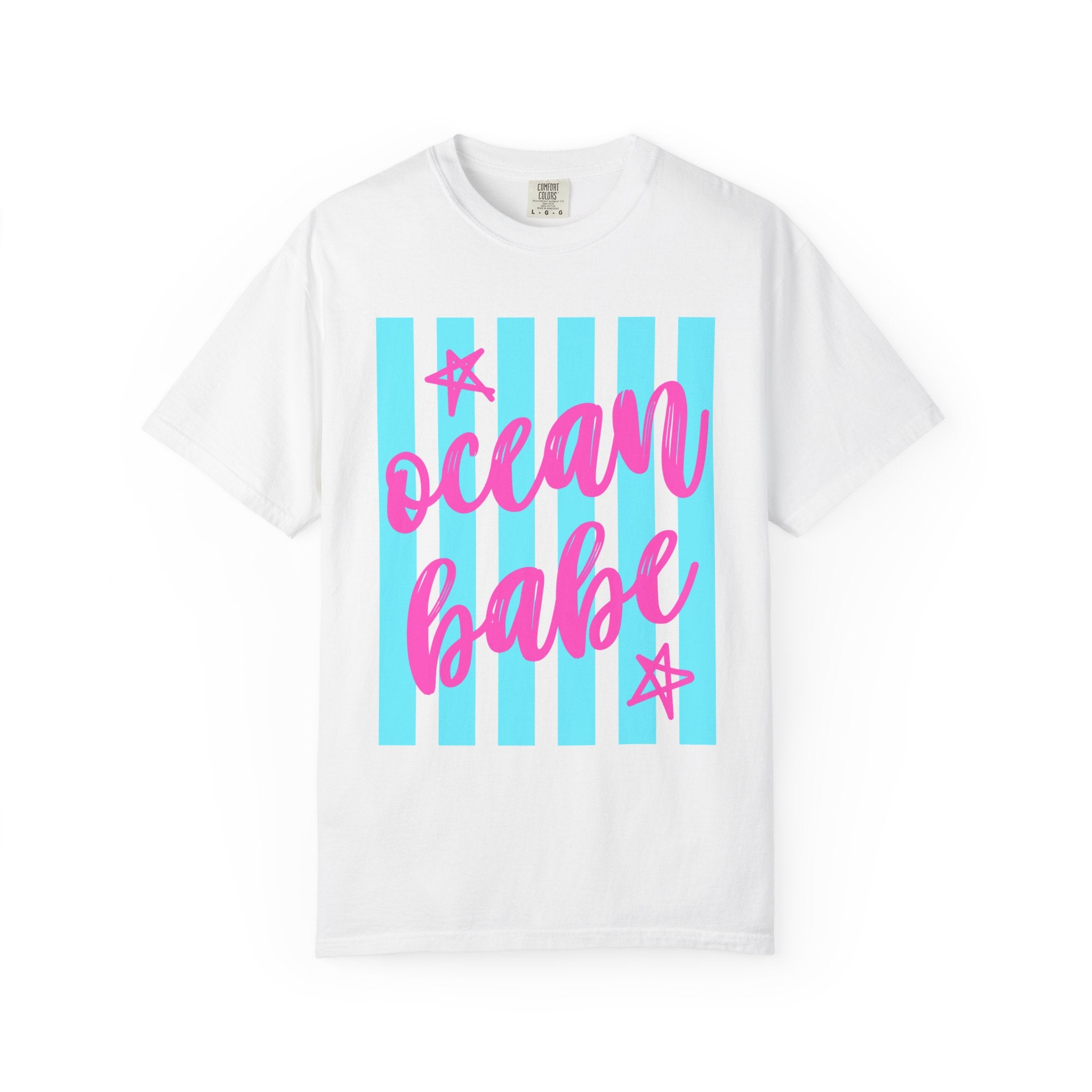 Ocean Babe T-Shirt — Retro Striped Beach Graphic Tee