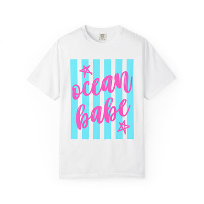 Ocean Babe T-Shirt — Retro Striped Beach Graphic Tee