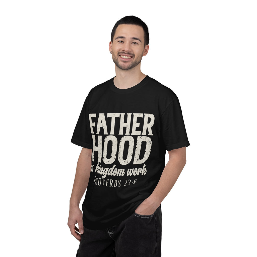 T-Shirt — "Fatherhood is Kingdom Work" Proverbs 22:6 Vintage Christian Dad Tee
