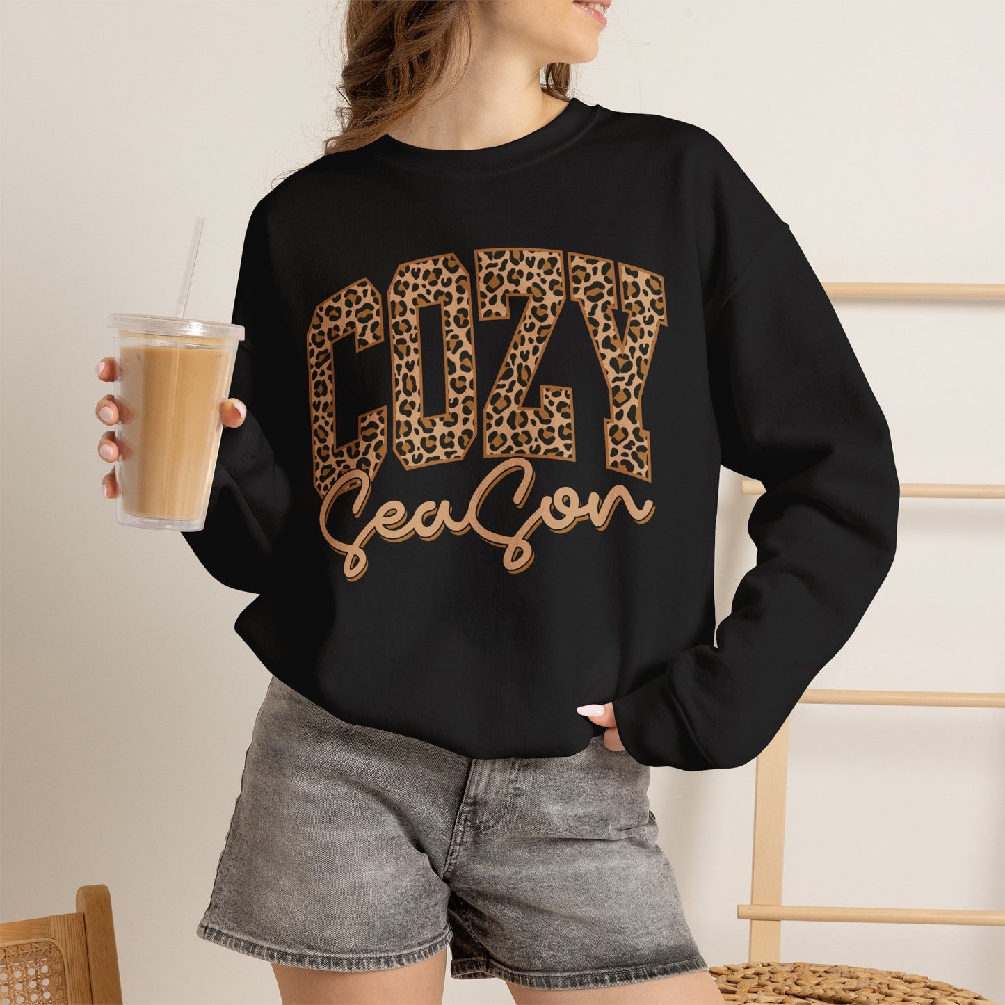 Cozy Season Leopard Crewneck Sweatshirt