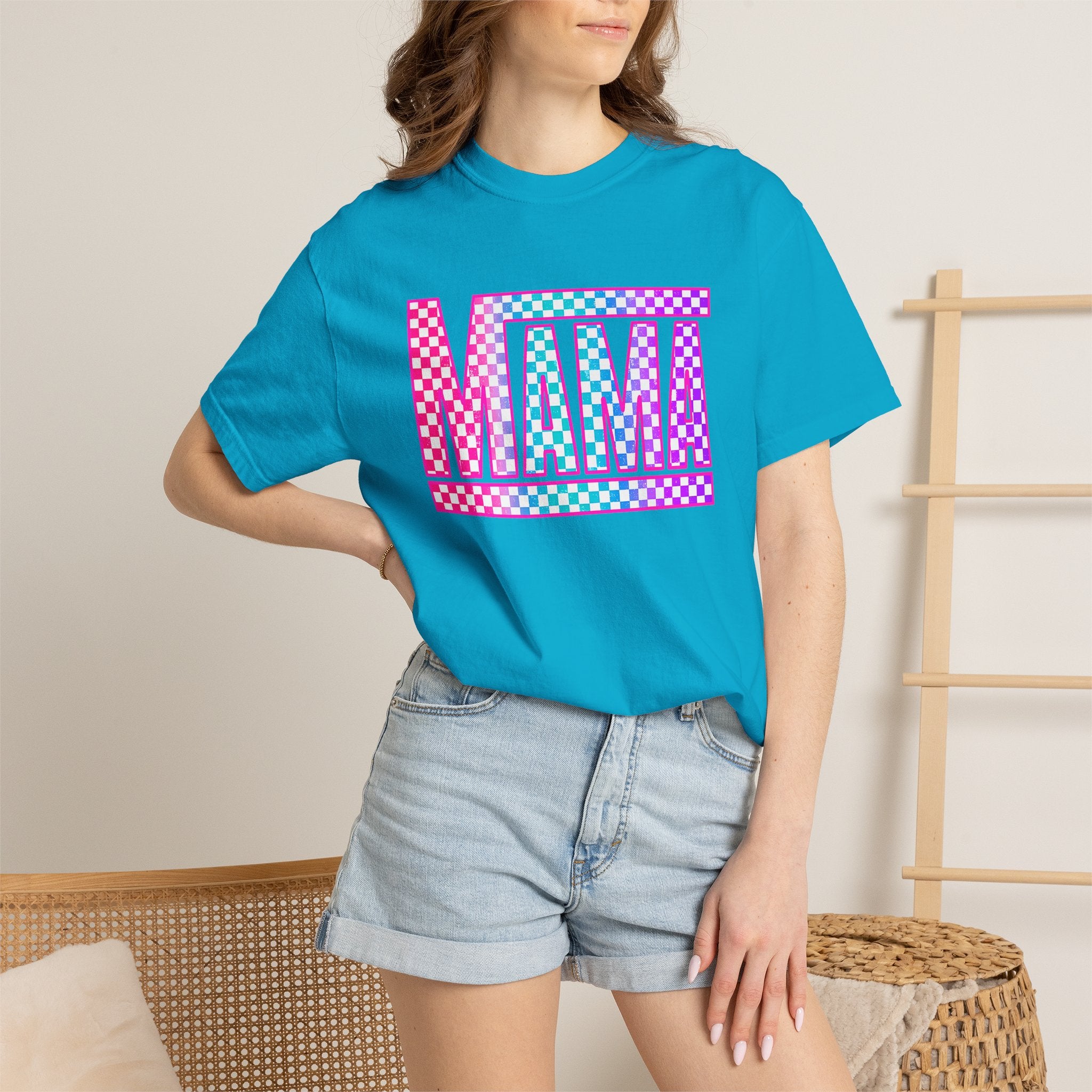 Mama Checkerboard Graphic Tee
