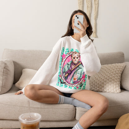 Crewneck Sweatshirt — Retro Jason Voorhees Portrait Graphic