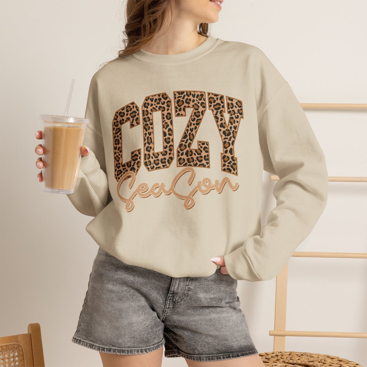 Cozy Season Leopard Crewneck Sweatshirt