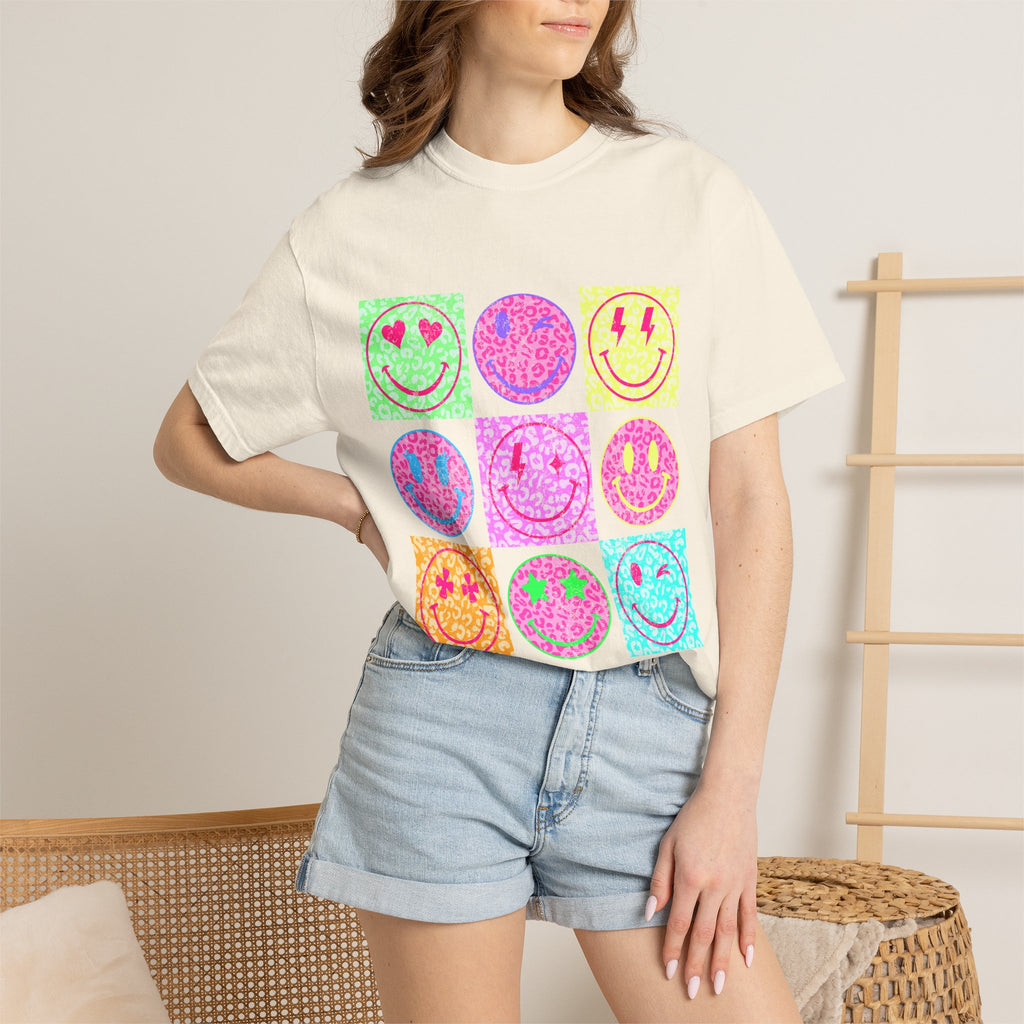 Neon Retro Happy Face T-Shirt