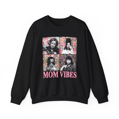 Mom Vibes Crewneck Sweatshirt — Retro Floral Mom Graphic Pullover