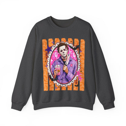 Horror Portrait Crewneck Sweatshirt — Retro Masked Slasher Design