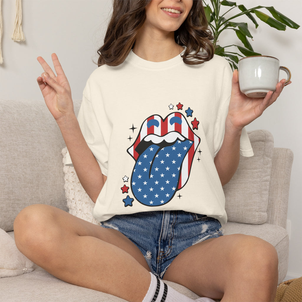 Patriotic Rock 'n' Roll Tongue T-Shirt