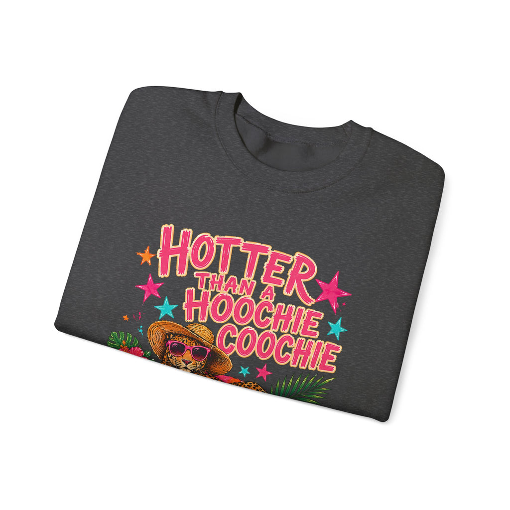 Sweatshirt - "Hotter Than a Hoochie Coochie" Leopard Pool Float Crewneck