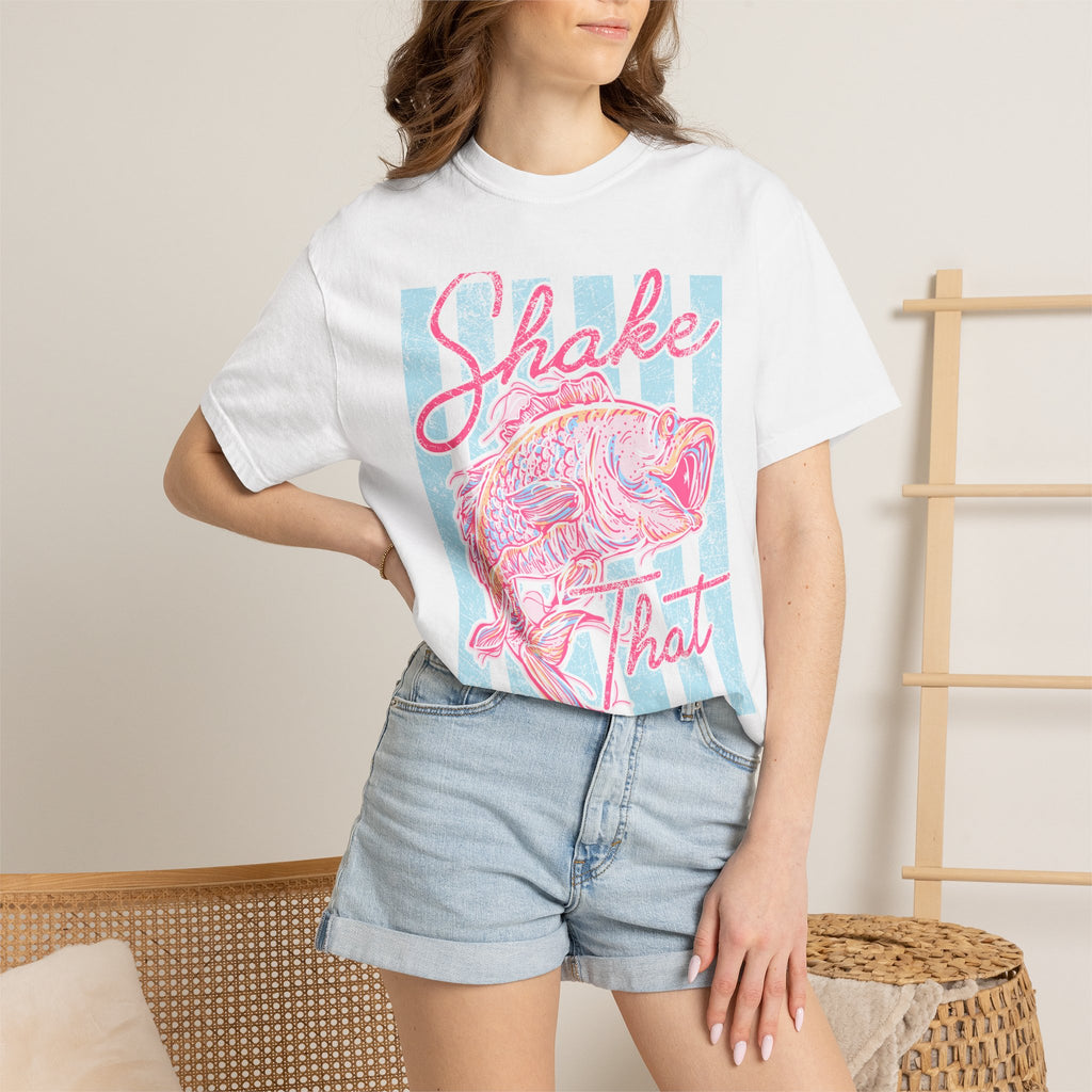 Shake That Fish T-Shirt — Retro Pastel Fishing Graphic Tee