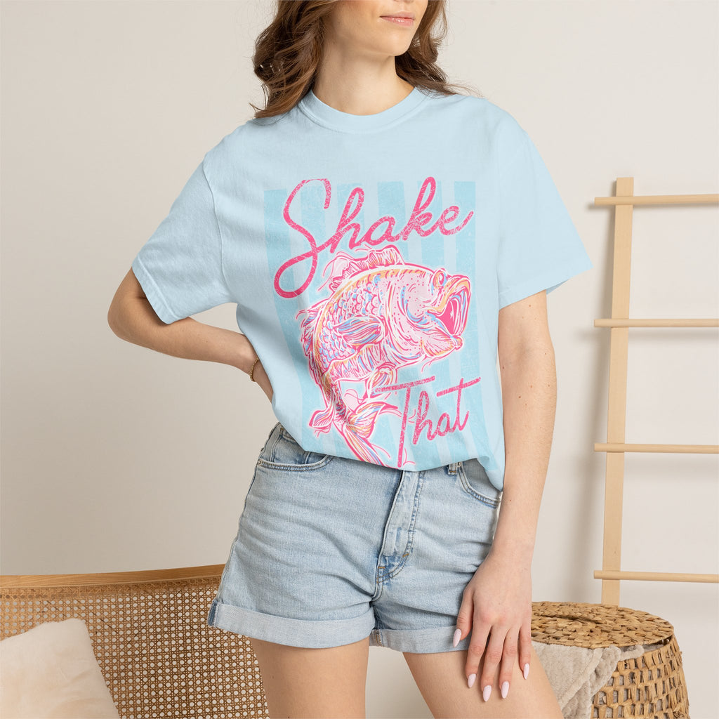 Shake That Fish T-Shirt — Retro Pastel Fishing Graphic Tee
