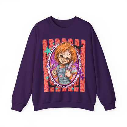 Chucky Horror Crewneck Sweatshirt — Retro Killer Doll Graphic