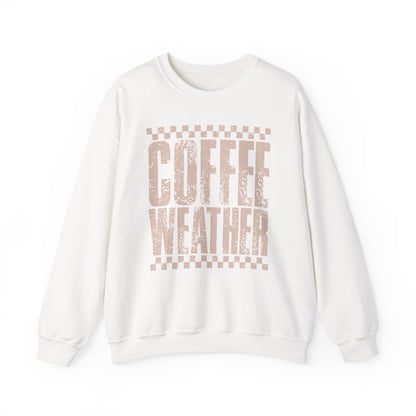 Coffee Weather Crewneck Sweatshirt — Vintage Coffee Vibe Cozy Pullover