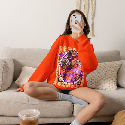 Horror Icon Sweatshirt — Colorful Freddy Krueger Portrait Crewneck