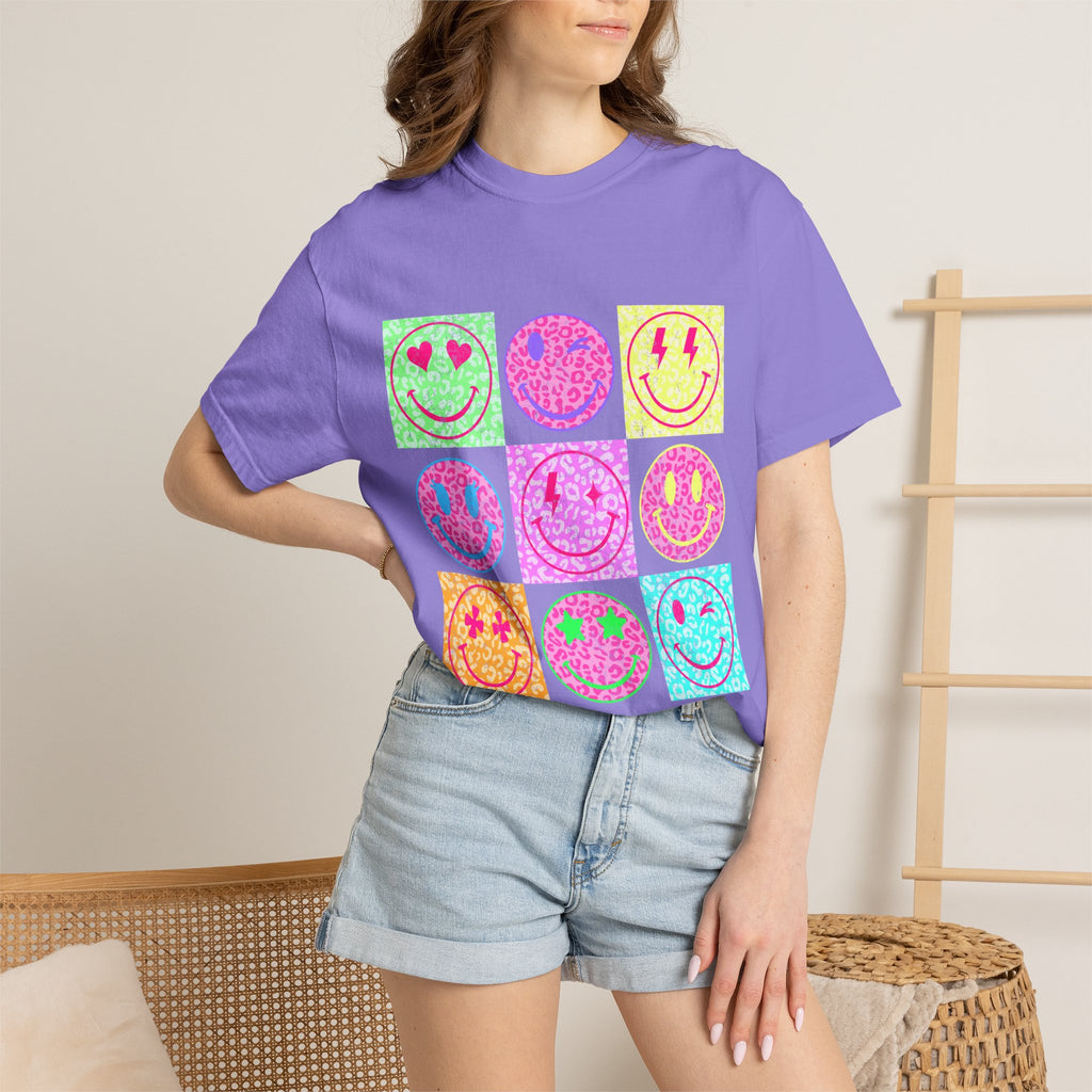 Neon Retro Happy Face T-Shirt