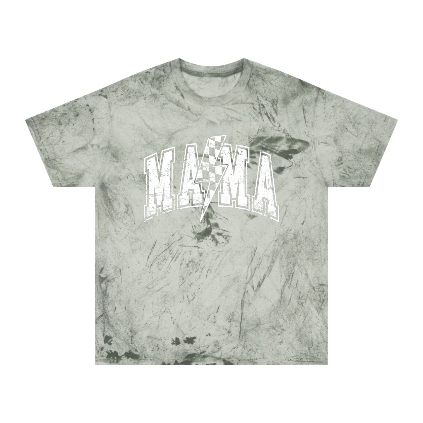 Mama Tie-Dye Tee — Vintage Lightning Graphic Mom Shirt