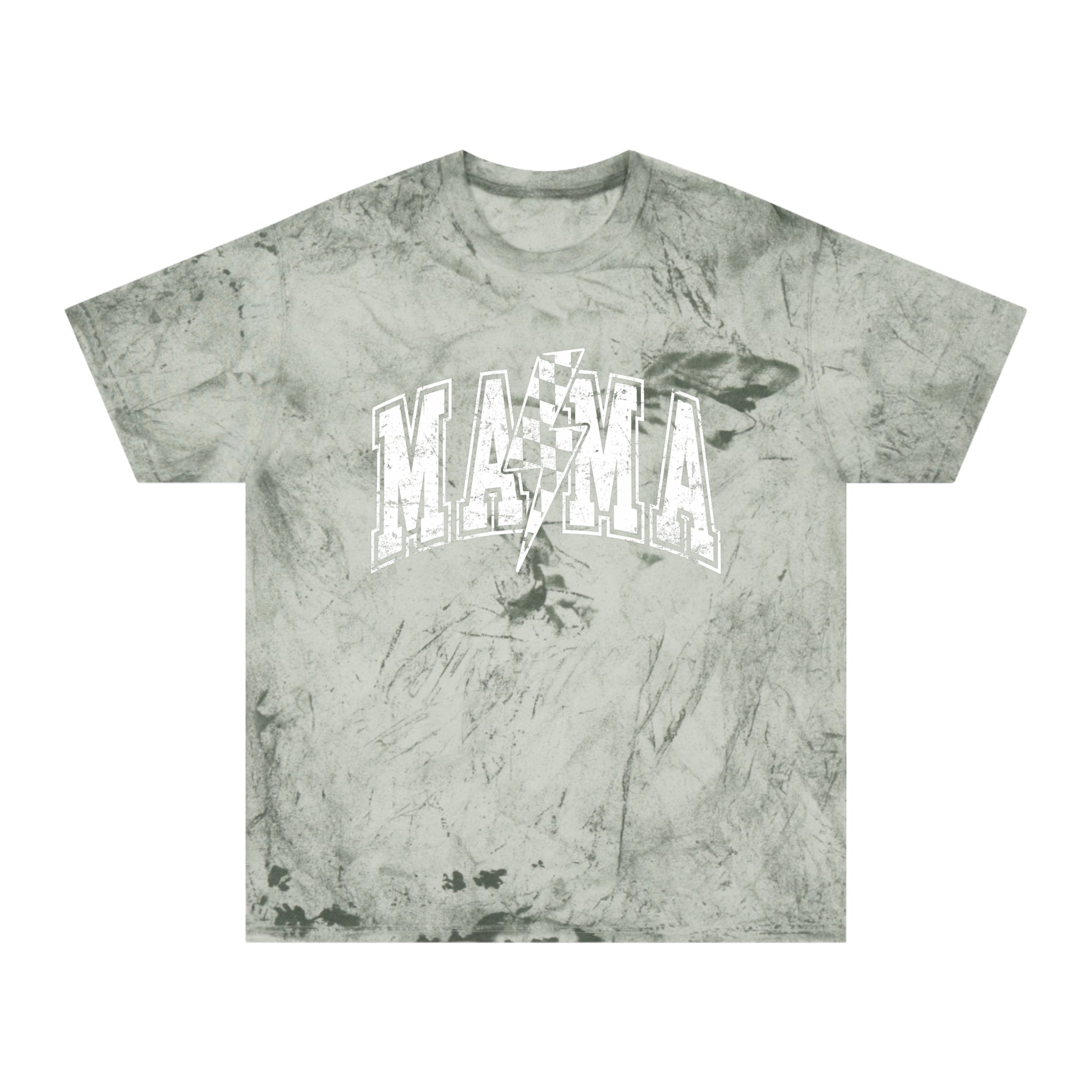 Mama Tie-Dye Tee — Vintage Lightning Graphic Mom Shirt