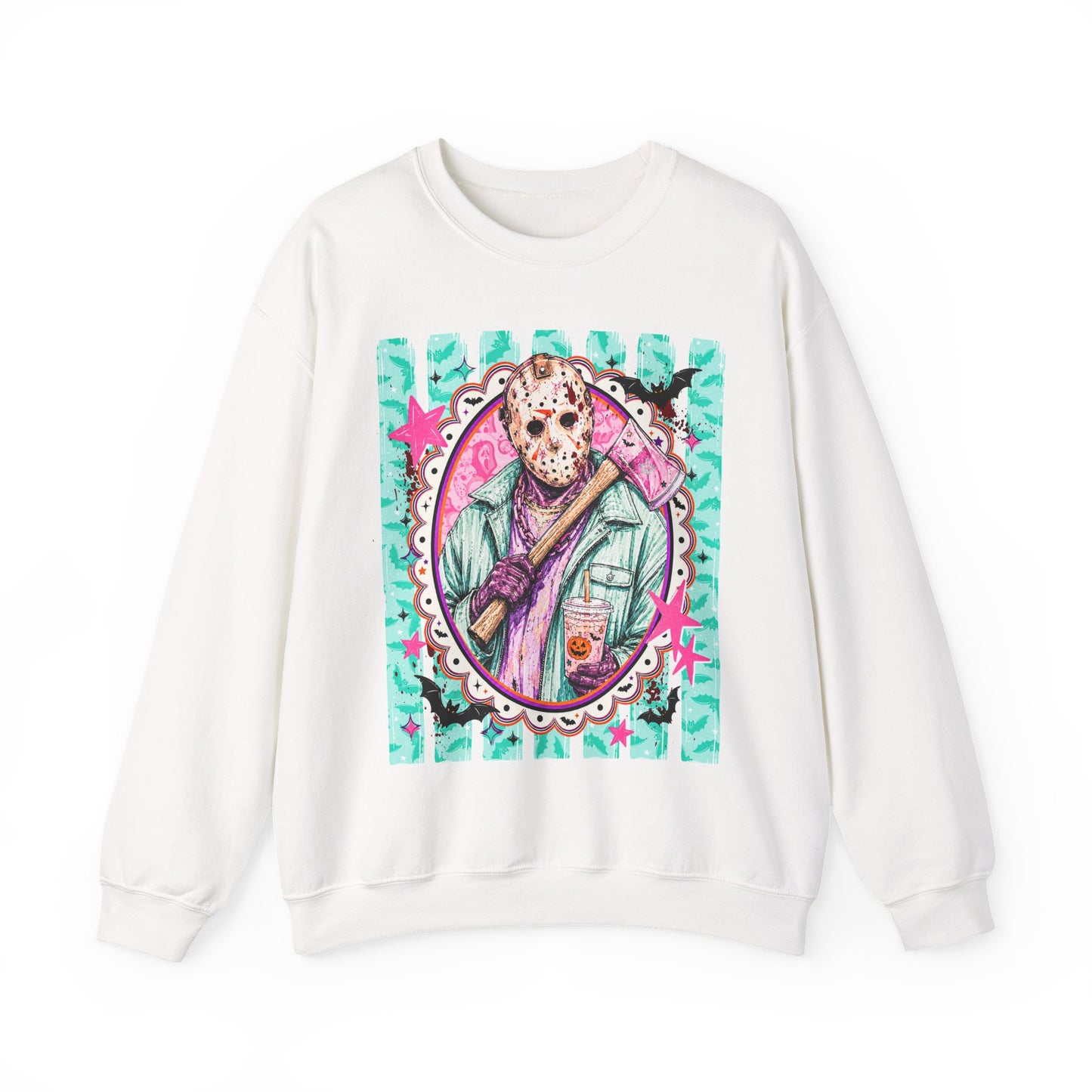 Crewneck Sweatshirt — Retro Jason Voorhees Portrait Graphic