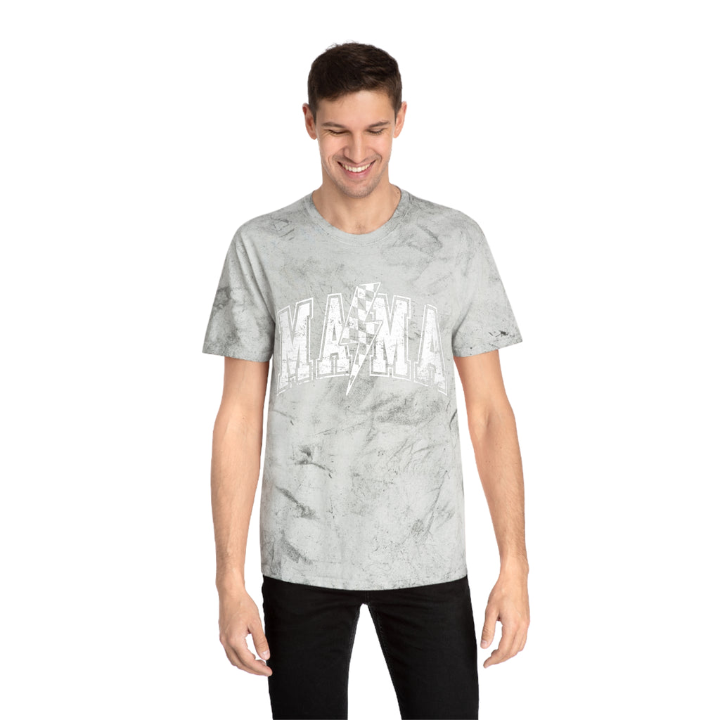 Mama Tie-Dye Tee — Vintage Lightning Graphic Mom Shirt