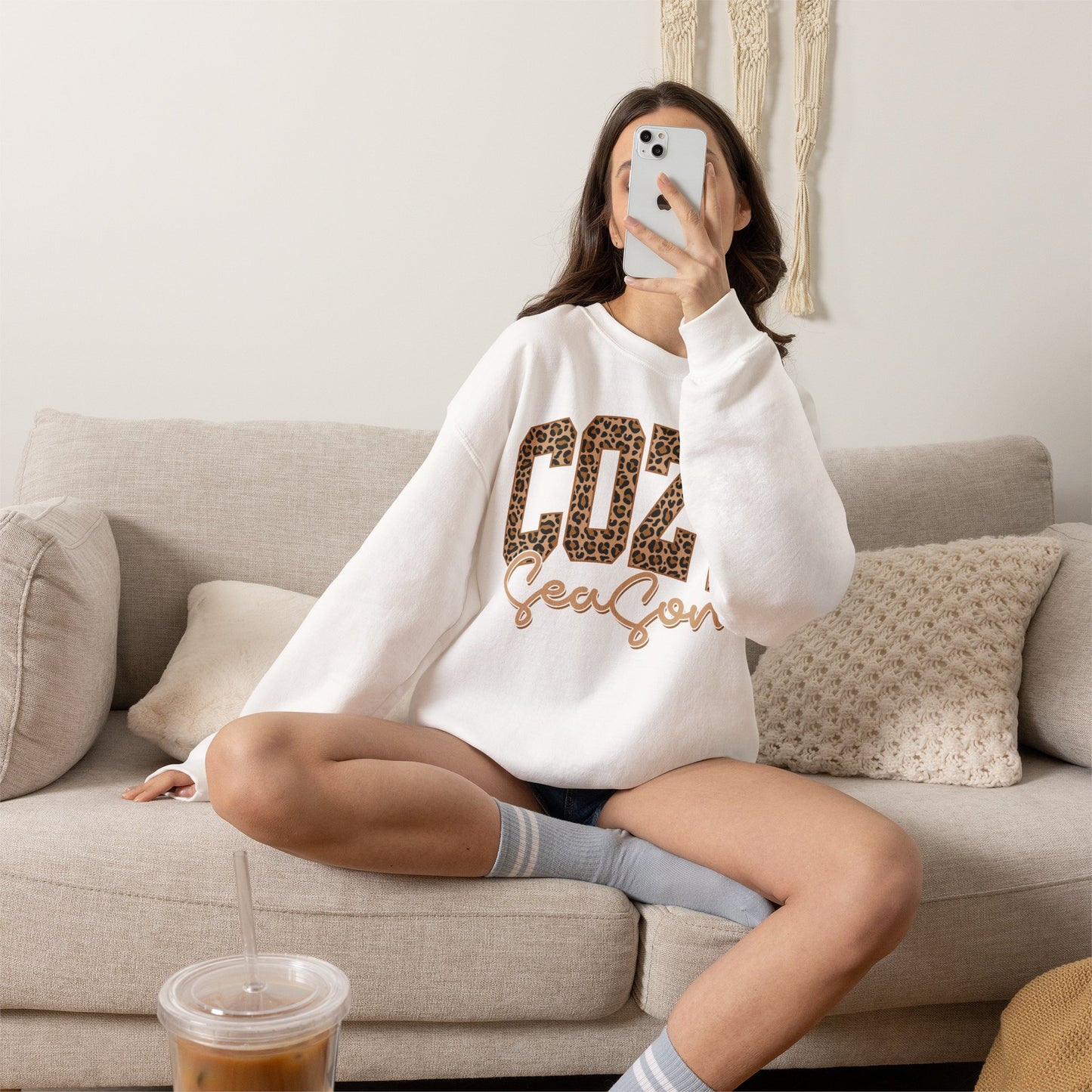 Cozy Season Leopard Crewneck Sweatshirt