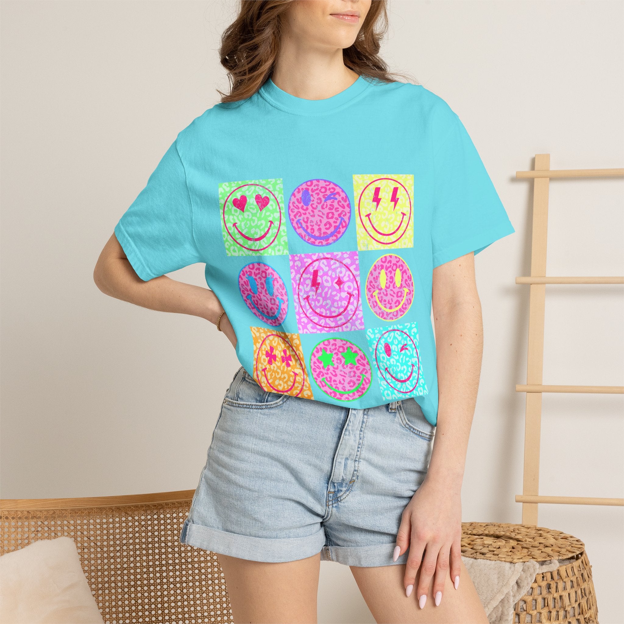 Neon Retro Happy Face T-Shirt