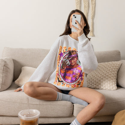 Horror Icon Sweatshirt — Colorful Freddy Krueger Portrait Crewneck