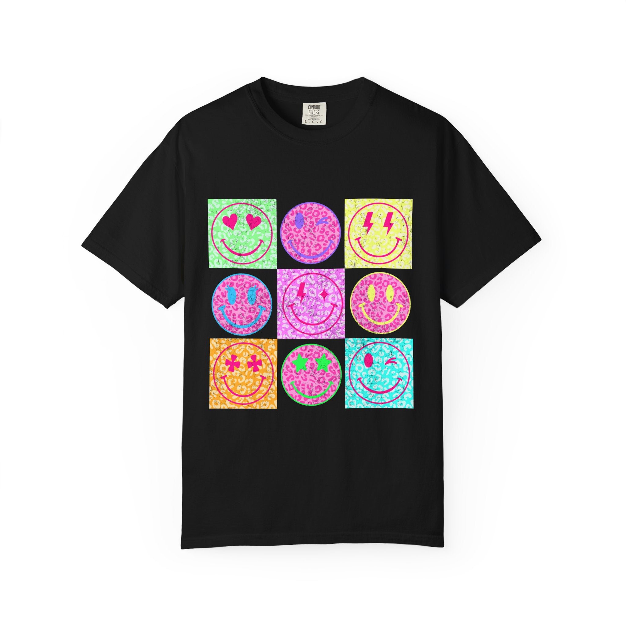 Neon Retro Happy Face T-Shirt