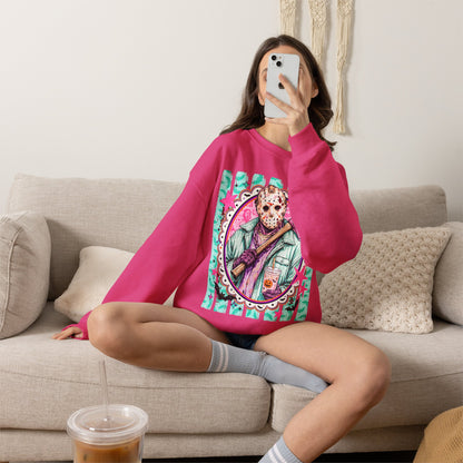 Crewneck Sweatshirt — Retro Jason Voorhees Portrait Graphic